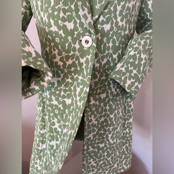 Nine West Floral Brocade One Button Single Breasted Trench Coat EUC - Picture 3 of 7